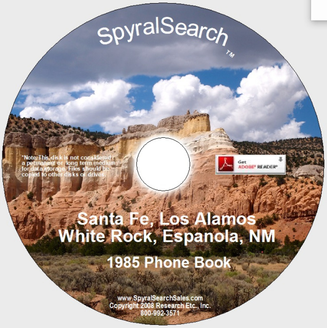 NM - Santa Fe - Los Alamos - White Rock - Espanola 1985 White & Yellow Pages